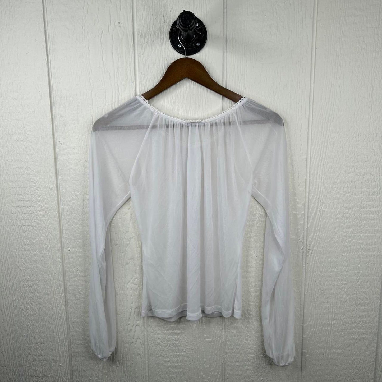 2000s Rave Sheer Split Sleeve Ethereal Coquette Top (L)
